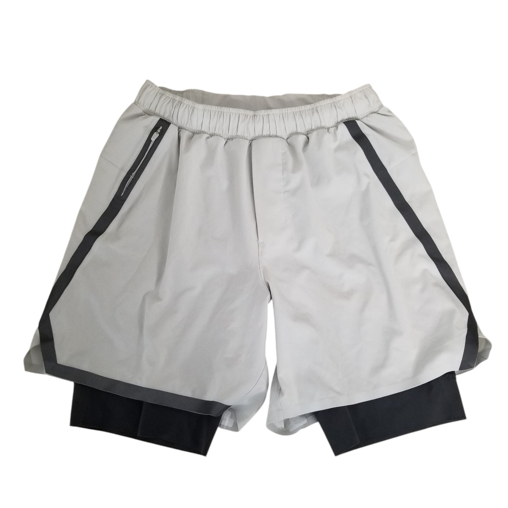 Lululemon Surge Lined Short White Gray Size S Running Training